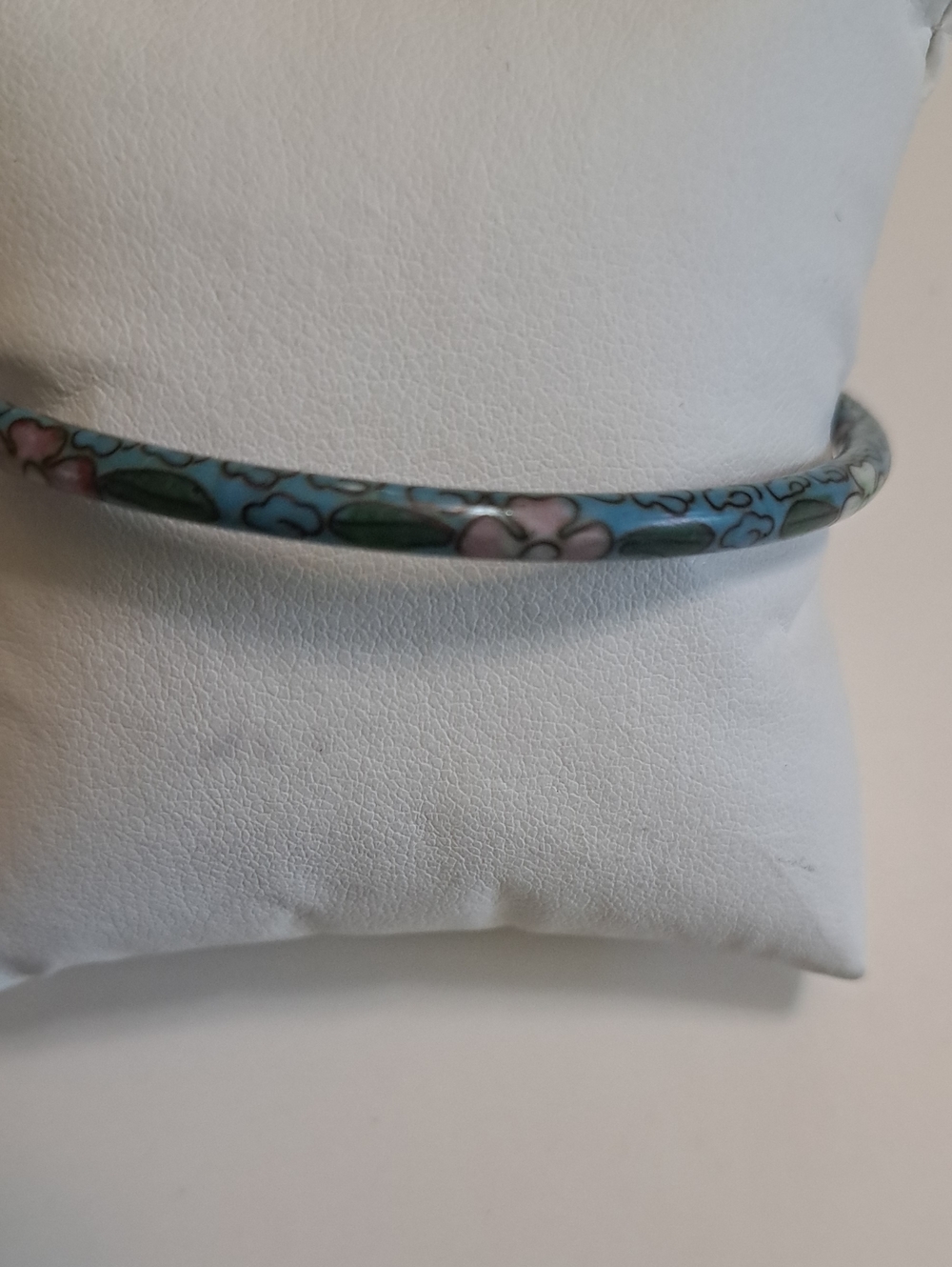 Blue Floral Cloisonné Bangle Bracelet
